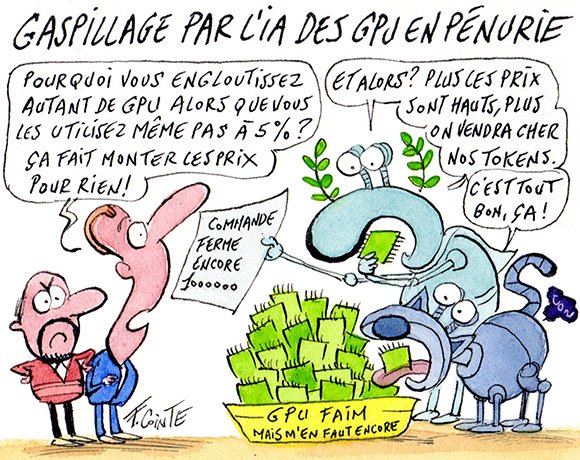 Dessin: IA : pénurie de GPU… et gaspillage massif